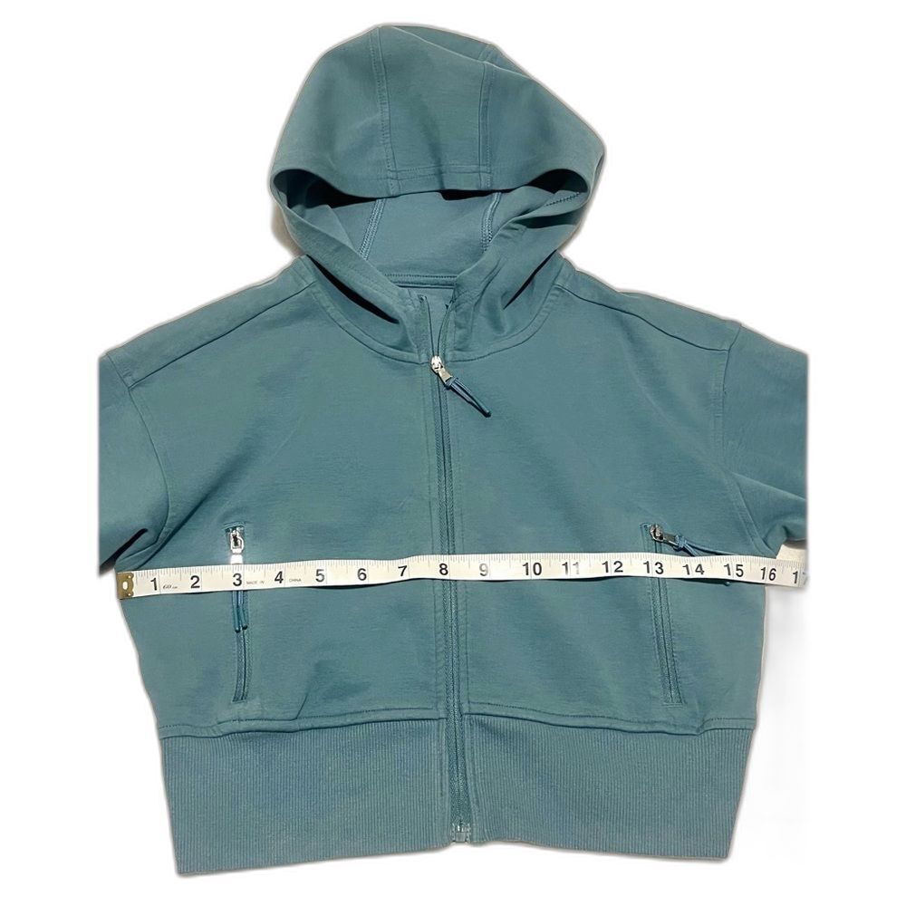 Old Navy Active Dynamic Fleece Zip-Up Sweatshirt Girls Kids Teal Hoodie Size 8 - Picture 6 of 13